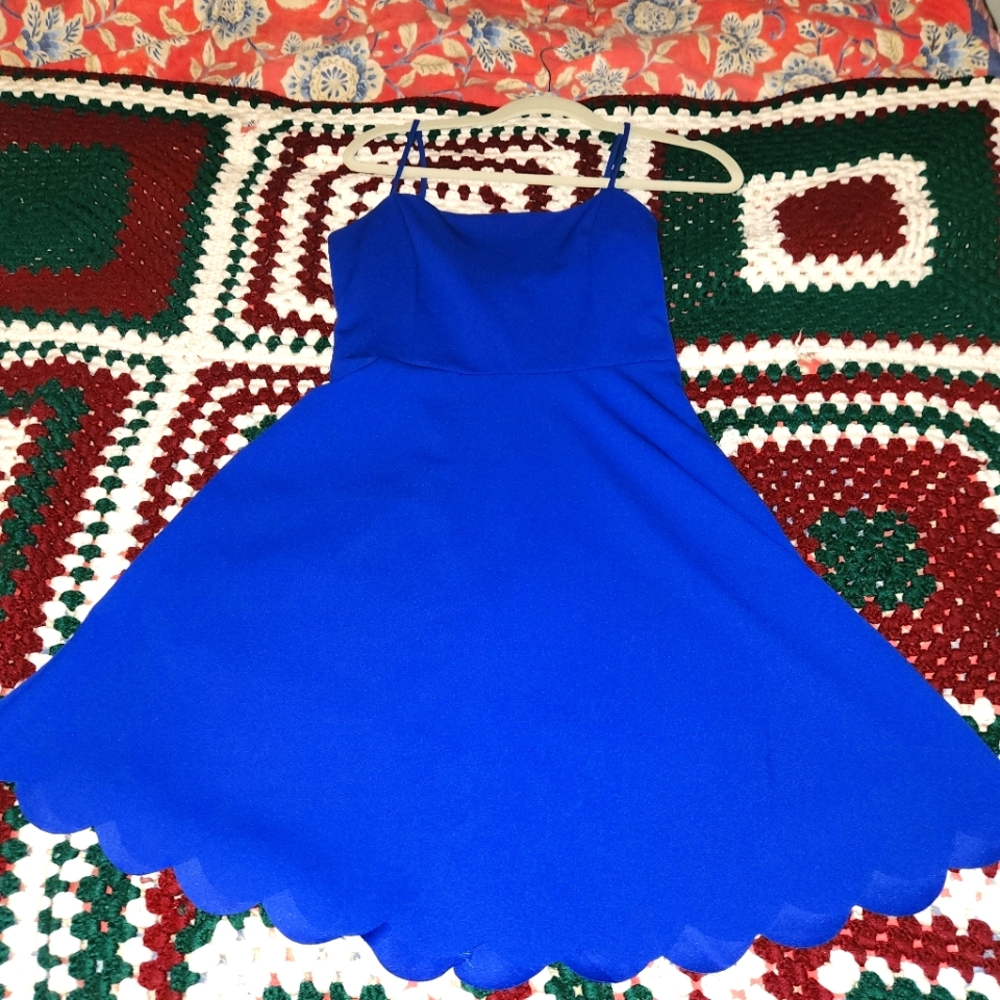 Royal Blue Mini Flare Dress